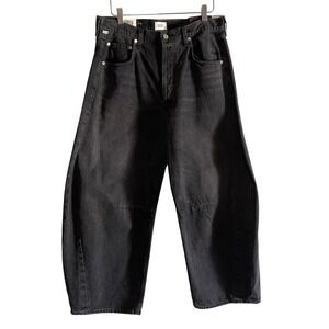 Citizens of Humanity Horseshoe Baggy Wide Leg Denim Jeans Size 30 Black